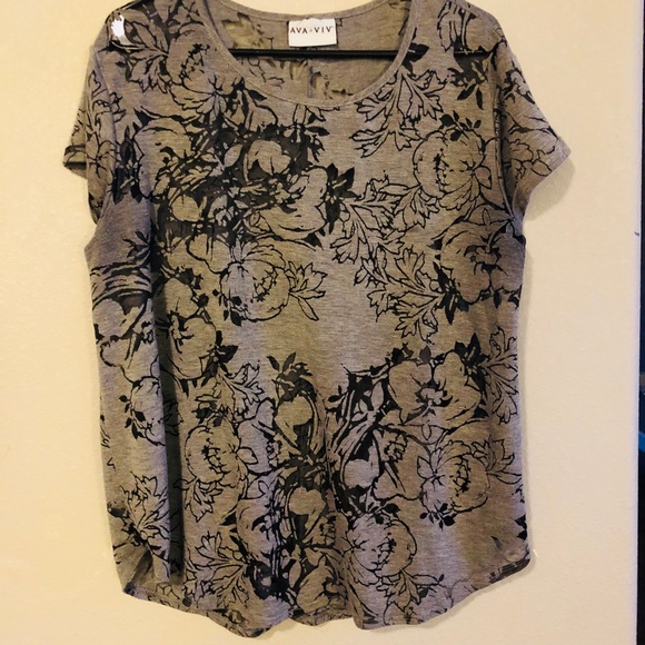 Ava & Viv Tops - Ava Viv Burn Out Top Ava & Viv Tops - Ava Viv Burn Out Top